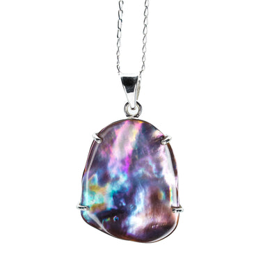 Abalone Shell Pendant in Sterling Silver Clasp